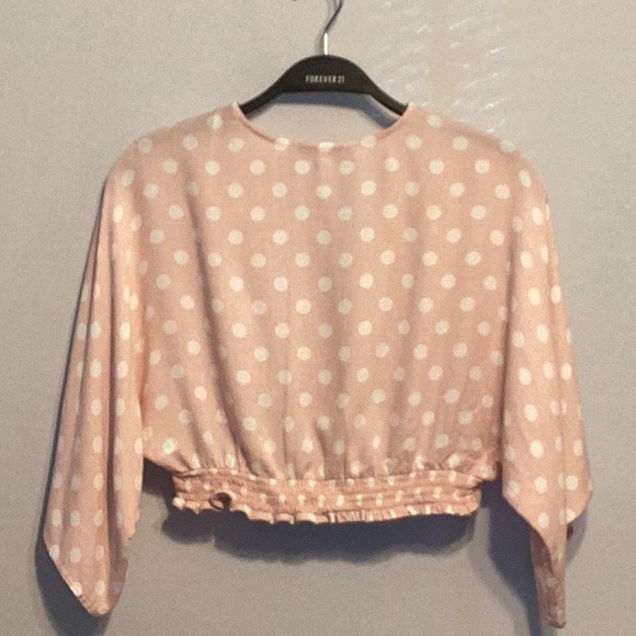 Forever 21 pink/white polka dot blouse size small - Picture 4 of 6